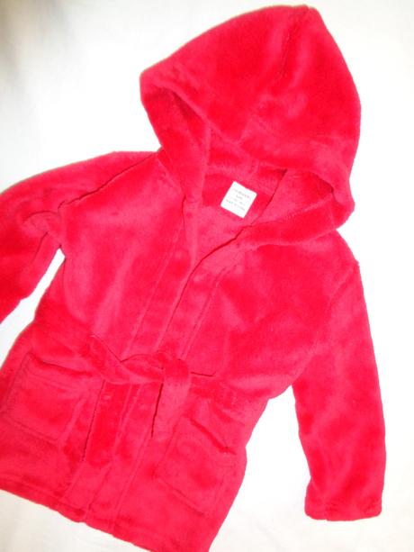 Měkoučký červený flízový župan, primark,86