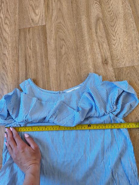 Pruhovaná halenka s holými rameny 170/s-m, h&m,170