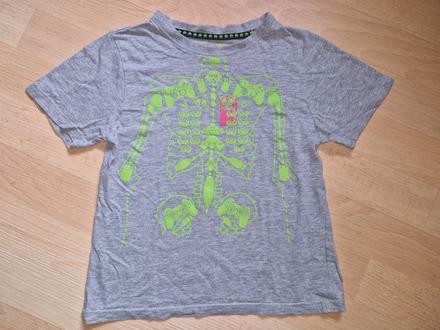 Tričko s kr.rukávem šedé kostra rebel, 122