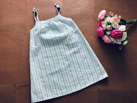 Ob/ šaty s proužky - v.4/5 let, nutmeg,110