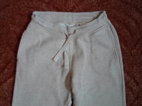 Béžové tepláky tepláčky kalhoty, h&m,128