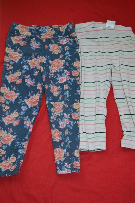 2x dívčí bavlněné legíny na 2-3r., h&m,92