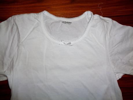 Krásné bílé bavlněné tričko s obháčkováním, vertbaudet,146