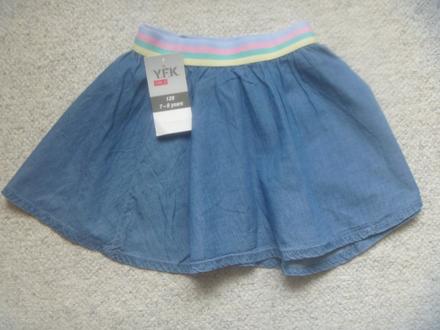 Nová modrá sukně zn. y.f.k. vel. 128, 128
