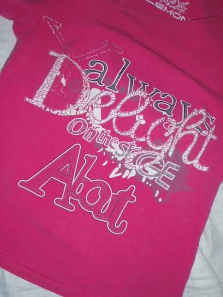 Růžové elastické tričko se stříbrným potiskem, m