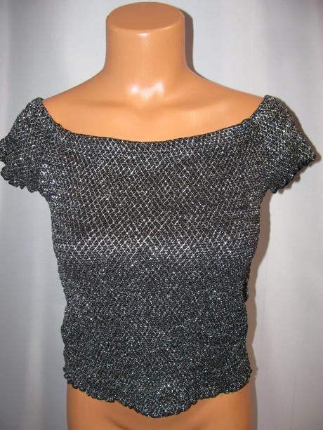 Elastická,společenská halenka crop top, 164