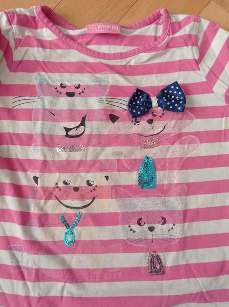 Triko dlouhý rukáv 98/104 kočky, cherokee,98