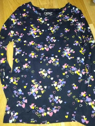 Žebrované tričko s srdíčky 110 next, next,110