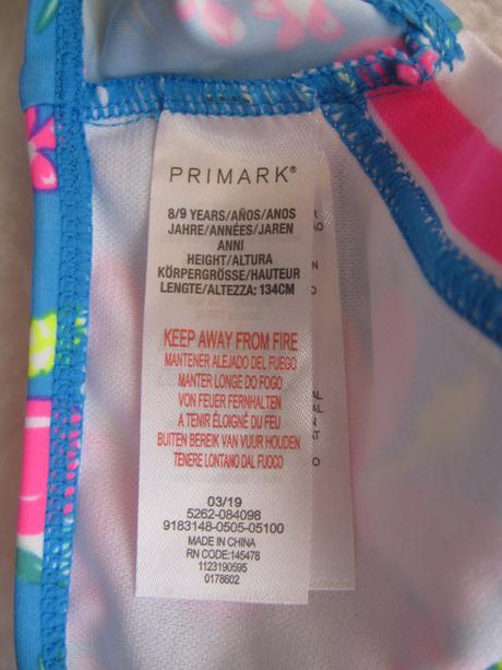 Dívčí plavky - horní díl, podprsenka, primark,134