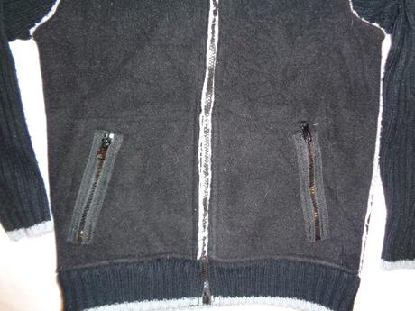 Luxusní černá bunda vyteplená kožíškem, 140