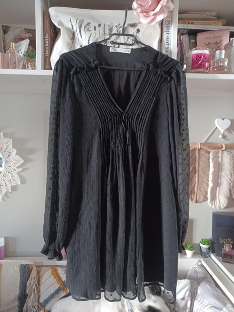 Společenské šaty zara s průhlednými rukávy, zara,l