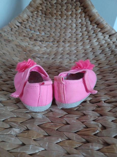 Neonové růžové capáčky balerínky 6-12m, matalan,<17