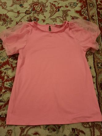 Tričko s tylovými třpytivými rukávy, h&m,134