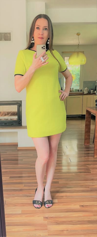 Žlutozelené do neon šaty, vel l, quiz, l