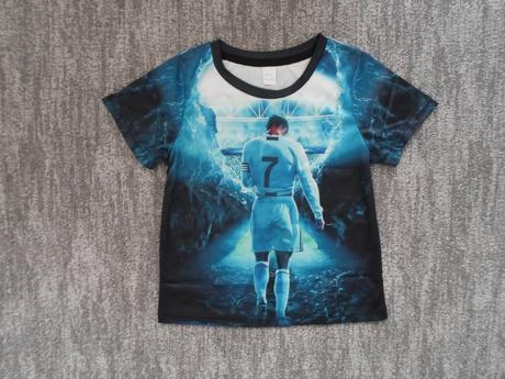 Modré tričko triko krátký rukáv ronaldo, 104