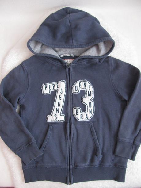 Bavlněná modrá mikina s kapucí pepe jeans, pepe jeans,140