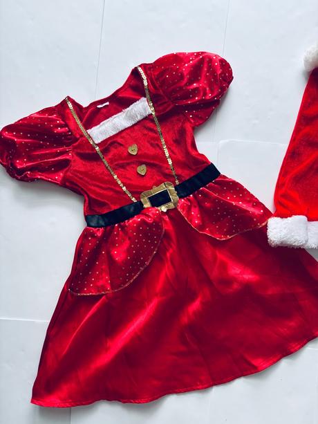 An5/ kostým vánoční šaty - v.cca 3/4 roky, 104