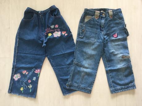 Balík dívčí kalhoty, rifle a tříčtvrťáky (6-8 let), 122–134