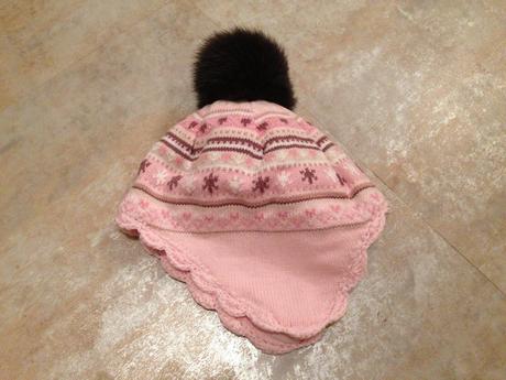 Růžová čepice next bambule zima holka 6-12m ušanka, next,80