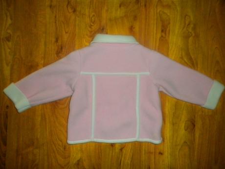 Krásný flízový kabátek na jaro - vyšité kytičky, 68