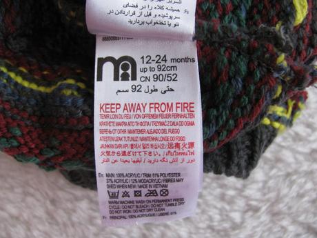 Barevná čepice, kulich v.12-24 měs., mothercare,92