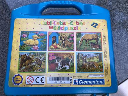 Clementoni obrázkové kostky zvířata, 12 kostek, 