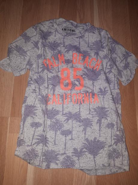 Šedá tričko s palmy 122, f&f,122