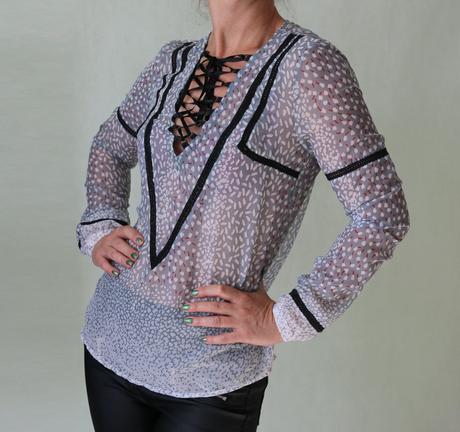 Nová jemná halenka se šněrováním ovs vel.34, ovs,34 / xs