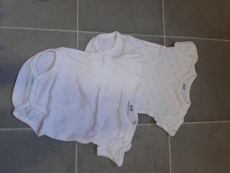 Dívčí body s krátkým rukávem 2x h&m 62, h&m,62