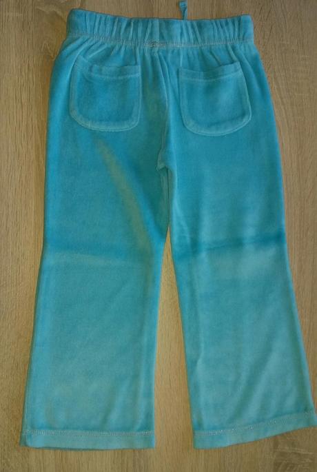 Sametové tyrkysové tepláky vel. 104, f&f,104