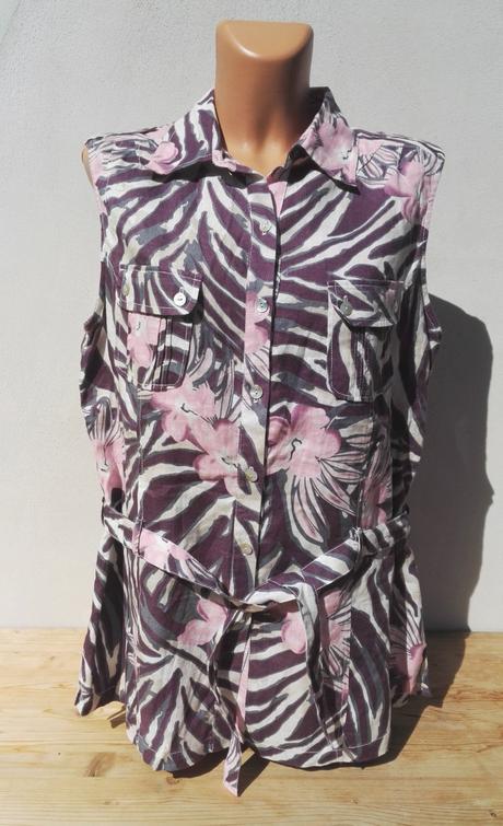 Lněný košilový top blůzka forgelt - vel.xl, xl