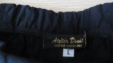 Černé elastické kalhoty ateliér donát čr, l