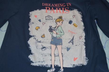 152 bavlněné triko dlouhý rukáv zara paris, zara,152