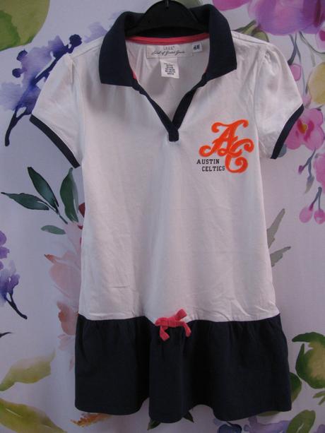 Bavlněné letní šaty, modro bílé h&m, h&m,116