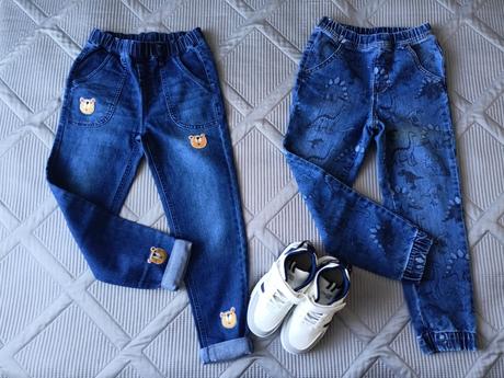 2x nové džíny s tenisky, 128/134, 128 / 134