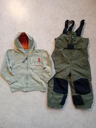 Oteplováky, zimní kalhoty, vel. 92 + mikina, t&go,92