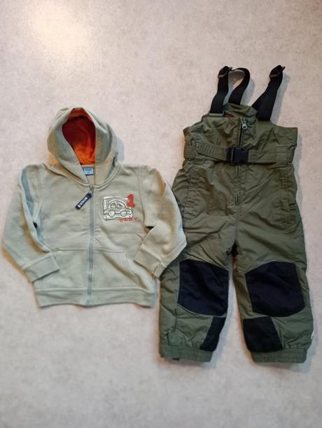 Oteplováky, zimní kalhoty, vel. 92 + mikina, t&go,92