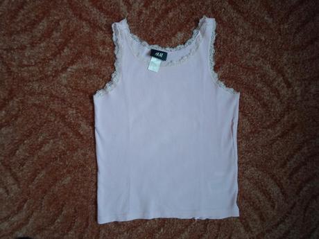Růžové tričko tílko, h&m,122
