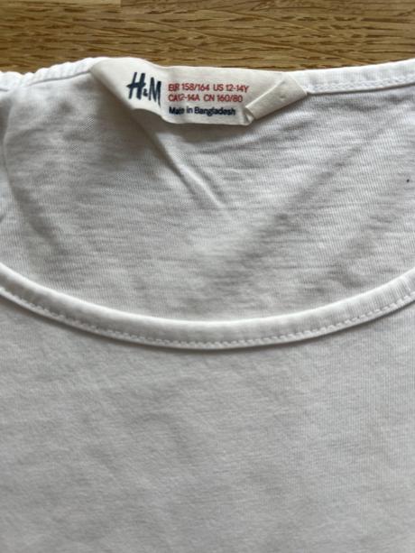 Tílko & tričko bílé h&m vel. 146/152, h&m,158