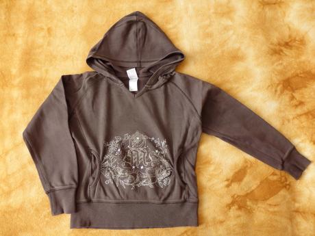 Hnědá mikina s nápisem, c&a,128