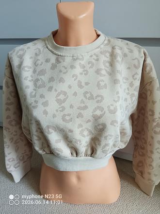 Crop top mikina zn."happy by kik" vel."134-140", kik,134