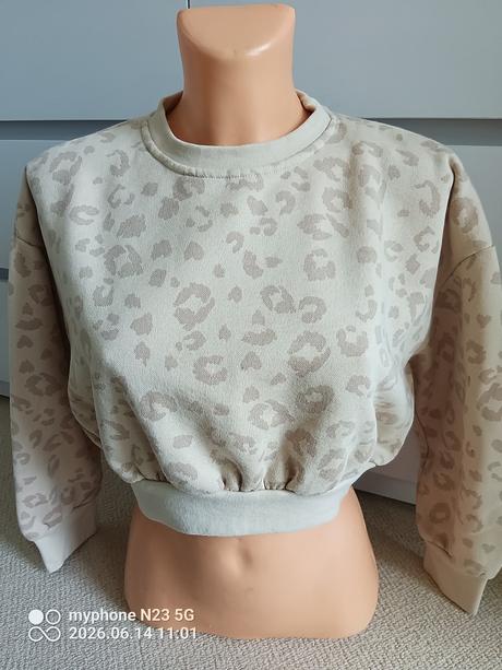 Crop top mikina zn."happy by kik" vel."134-140", kik,134