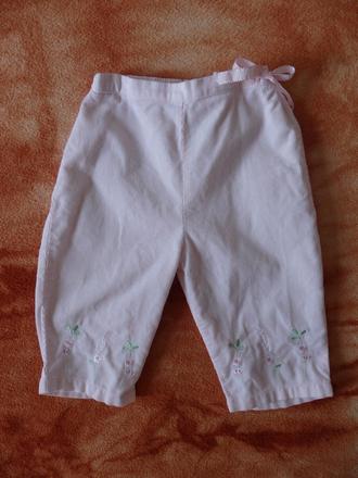 Světle růžové kalhoty - lehoučké manžestráky, mothercare,62