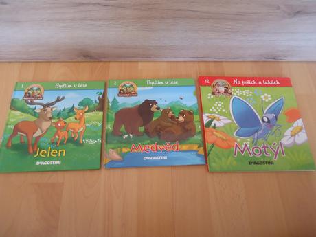 Knížky jelen,medvěd,motýl,