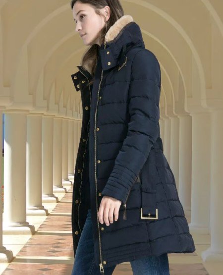 Zara luxusní péřová bunda s kožešinovým límcem, zara,s