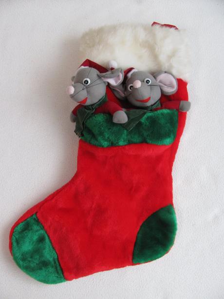 Vánoční plyšová punčocha s myškami,