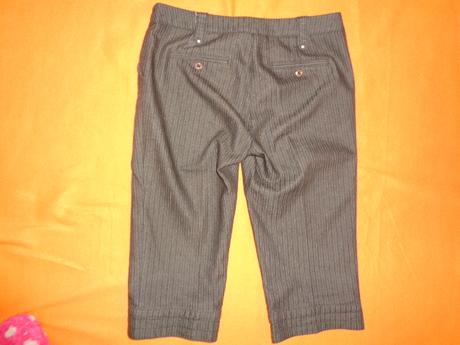 Luxusní hnědé pruhované elegantní 3/4 kalhoty, street one,m