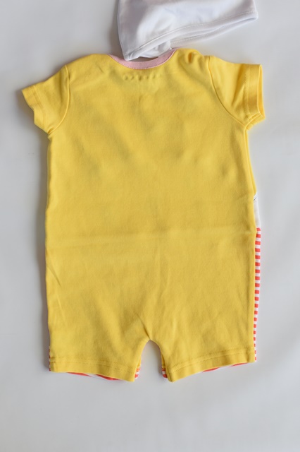 Letní overal + čepička vel. 3 - 6 m, nutmeg,68