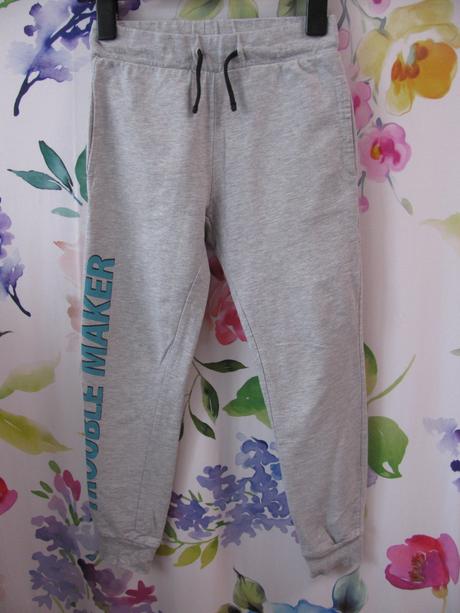 Chlapecké bavlněné šedé tepláky, 146