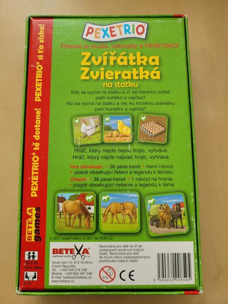 Pexeso/pexetrio zvířátka na statku,